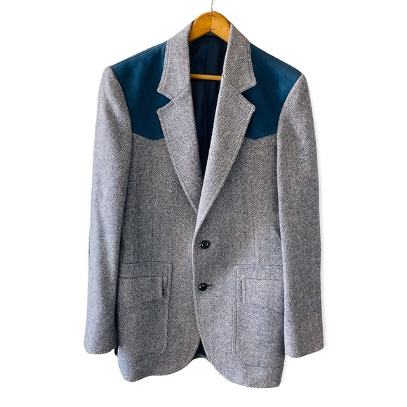 Pendleton Wool Blazer with suede accents. Men’s 40 Long like new vintage - Picture 2 of 11